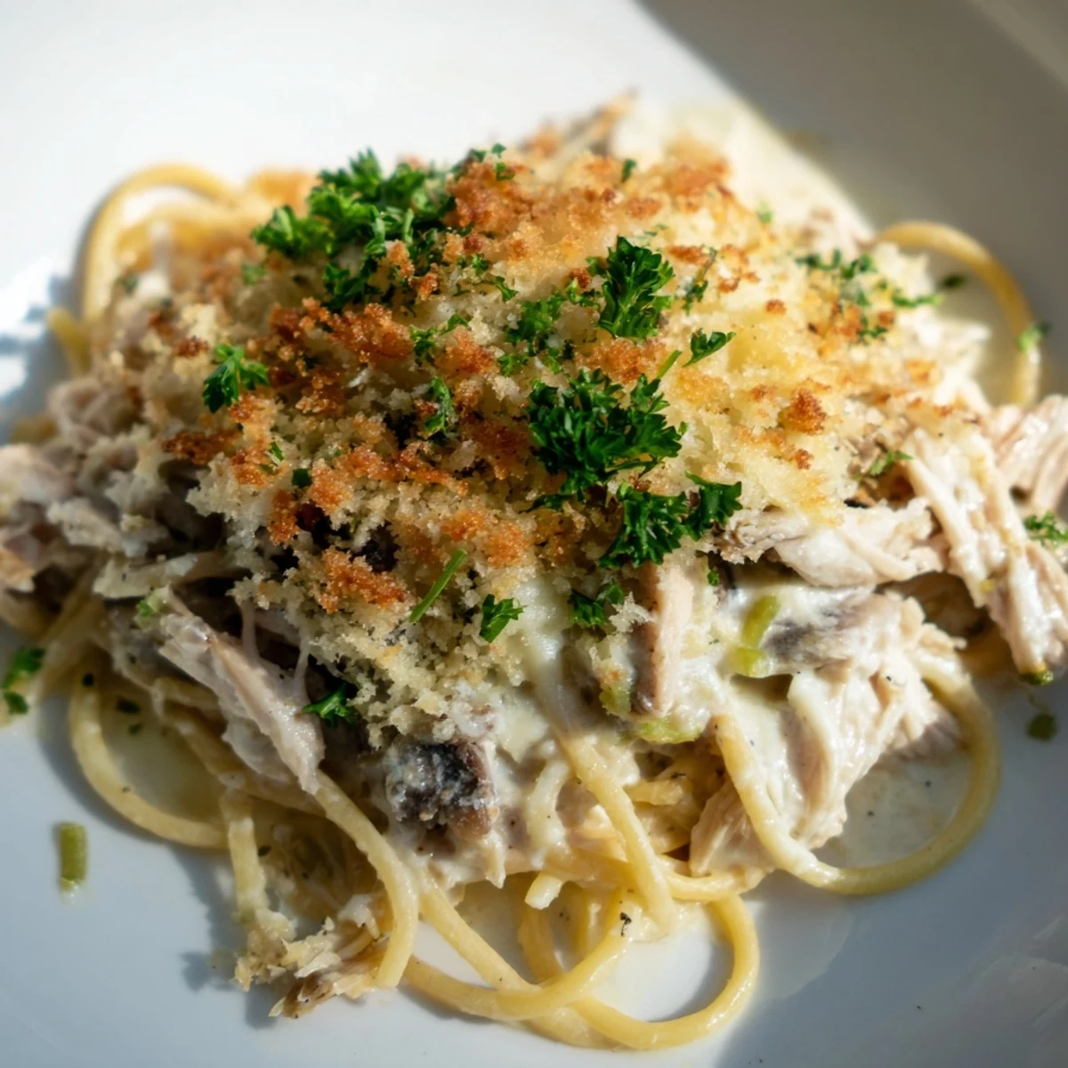 Turkey Tetrazzini Mushrooms