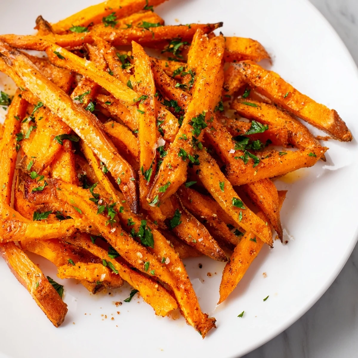 These flavorful Air Fryer Sweet Potato Fries are a delightful vegan side dish with the perfect crispiness.