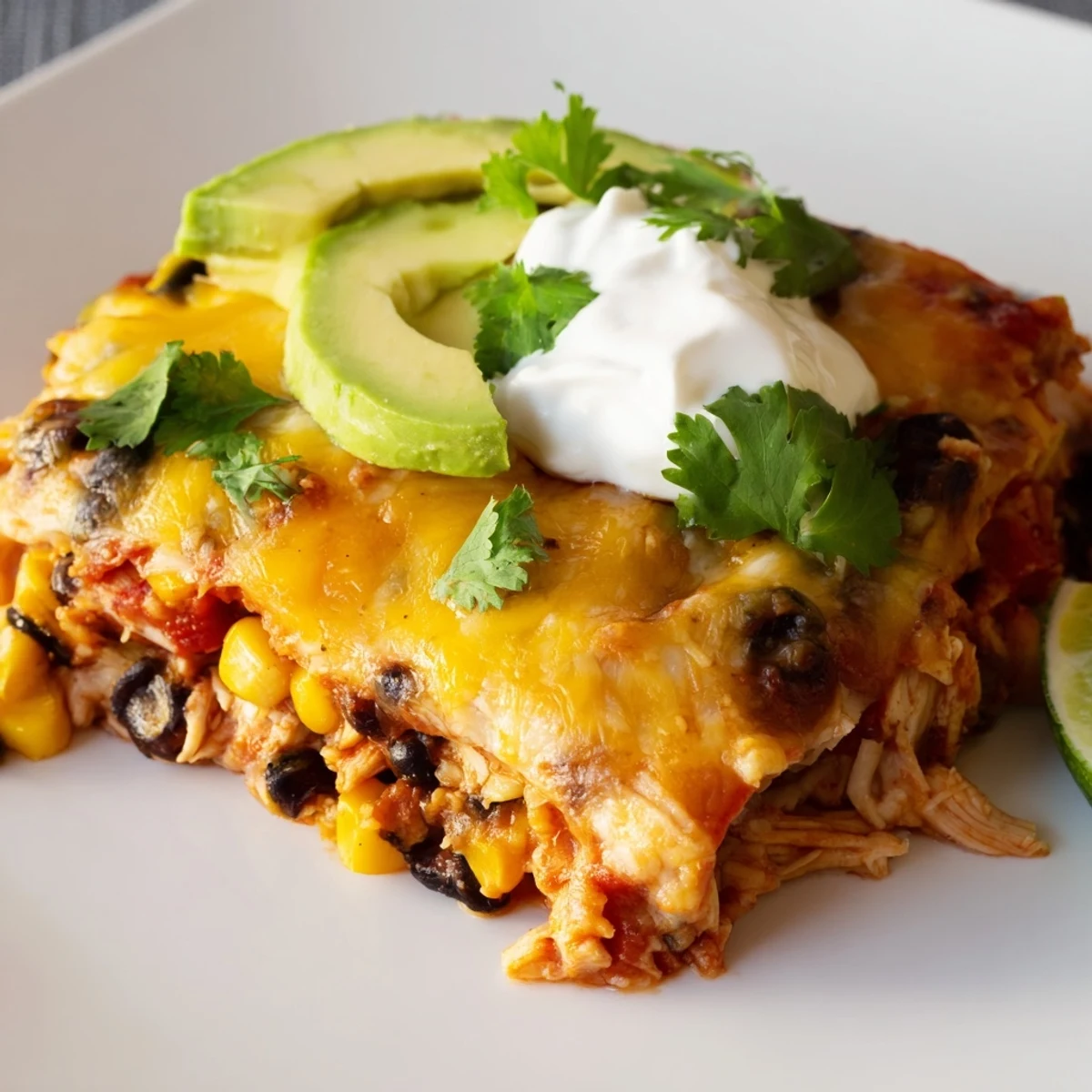 Chicken Enchilada Casserole Cheddar