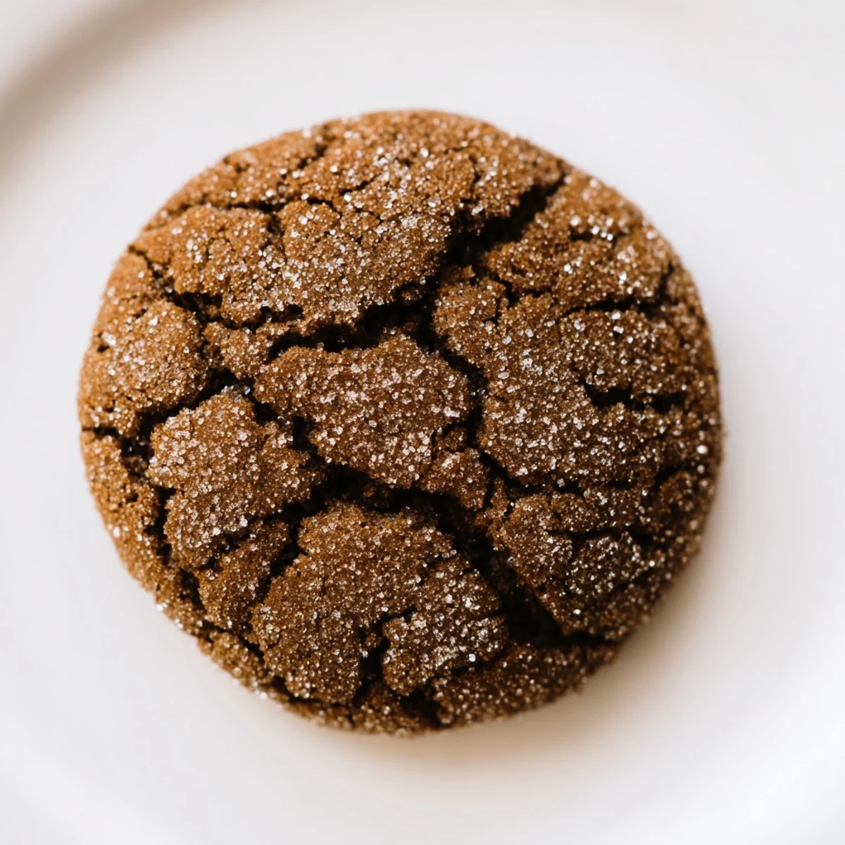 Golden brown Spiced Molasses Cookies with a soft, chewy center and sparkling sugar coating on a baking sheet. 