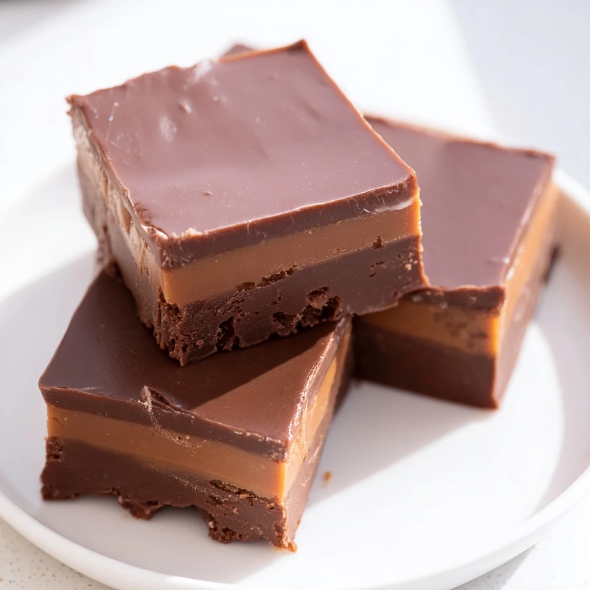 A serving suggestion for Chocolate Peanut Butter Fudge with coffee, highlighting its rich chocolate and peanut butter layers.
