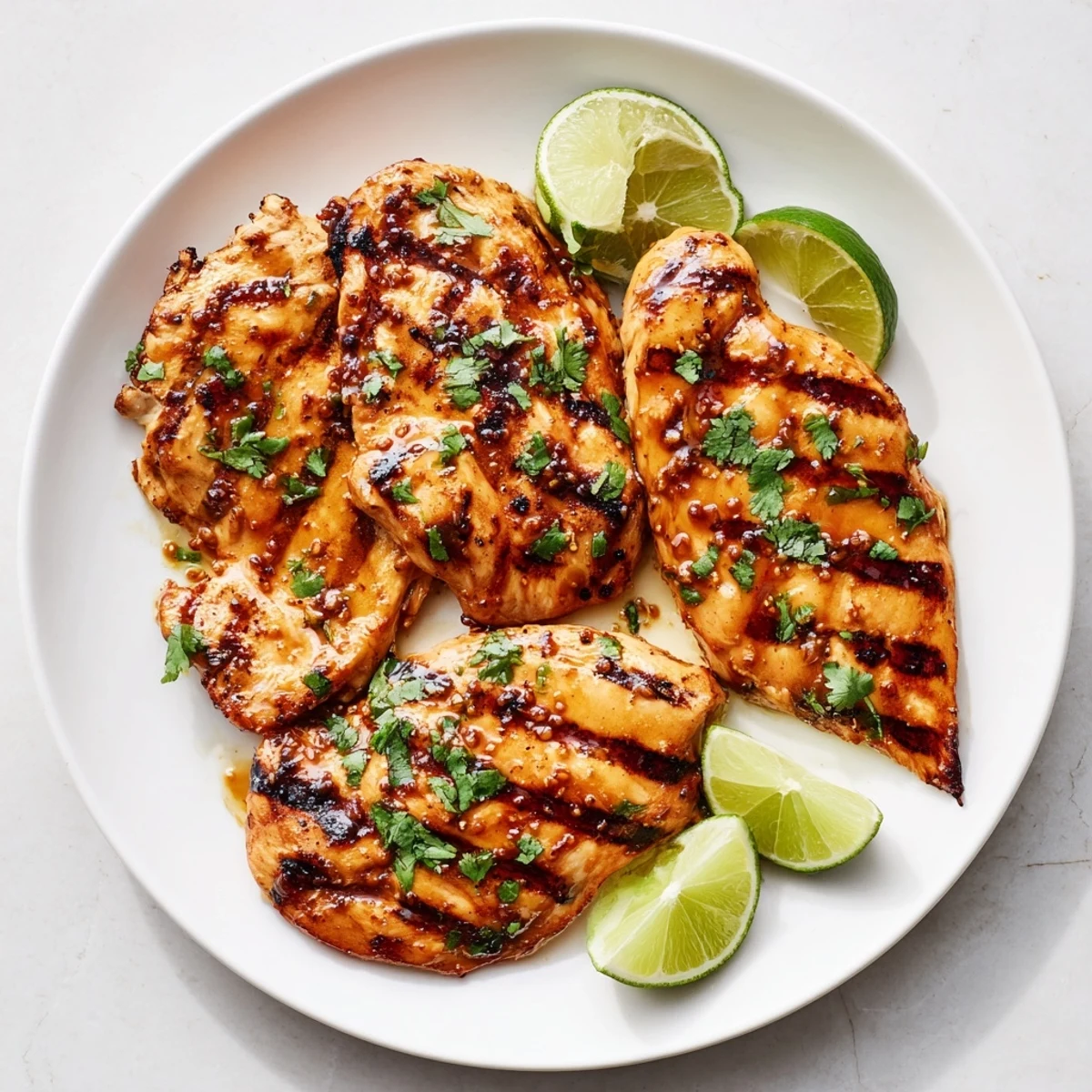 Sizzling Spicy Honey Lime Chicken on a grill, releasing aromatic steam and showing beautiful char marks.