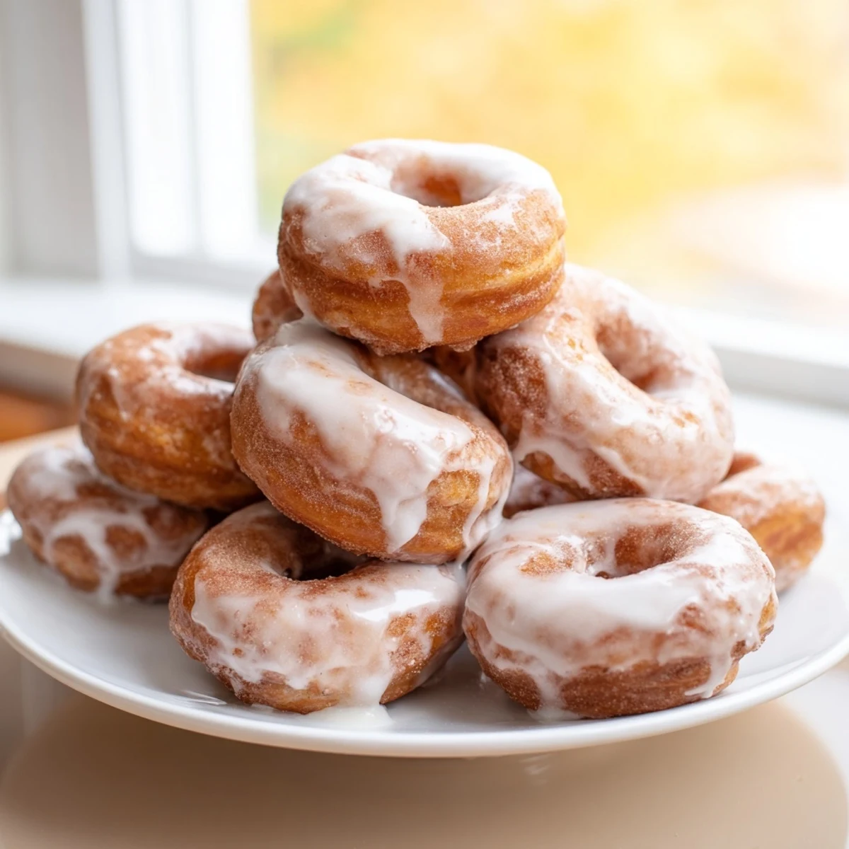 Warm fried pumpkin donuts made from flaky biscuit dough with sweet pumpkin filling