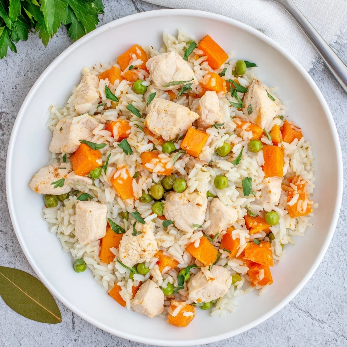Fluffy rice and juicy chicken pieces cooked together in an electric pressure cooker with vegetables