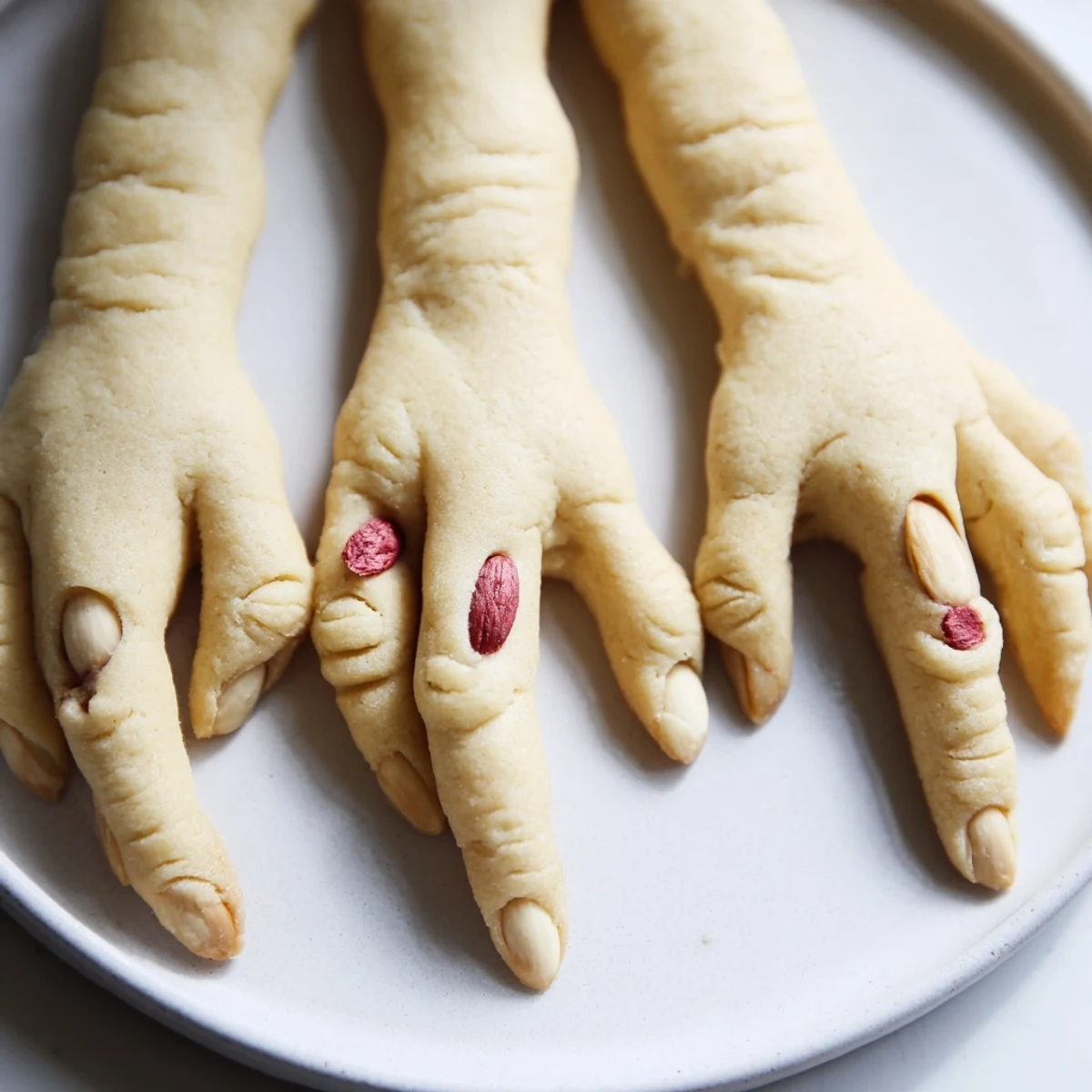 Chilled creepy Witch Finger Cookies served alongside steaming mugs of apple cider