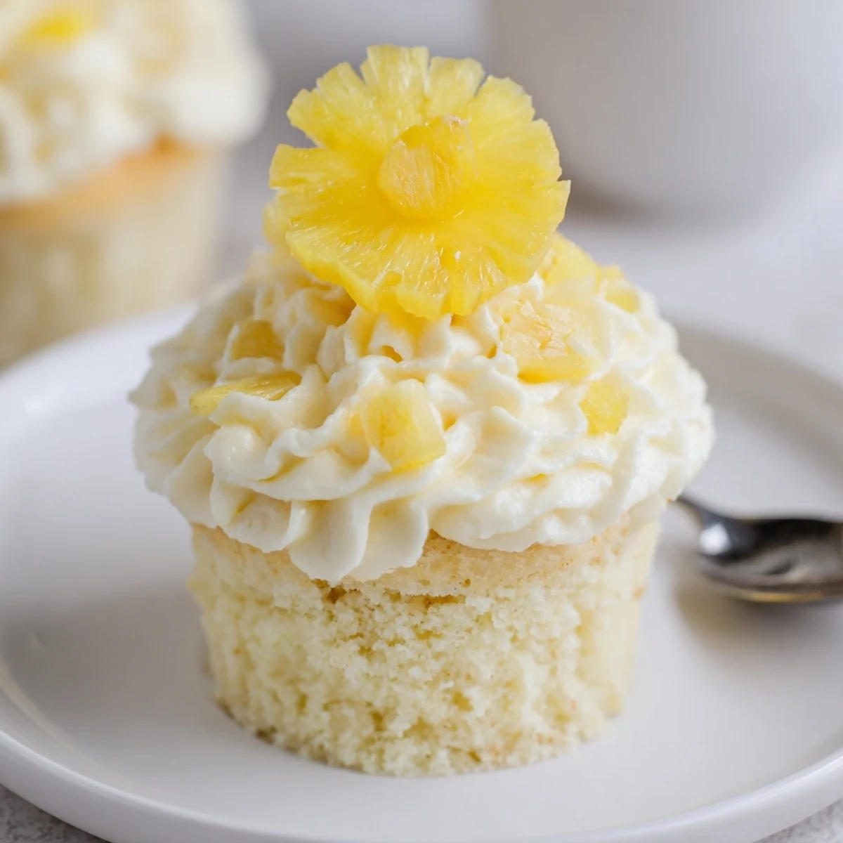 Airy, sweet Dole Whip Cupcakes Recipe cooling on rack, ready to pipe frosting