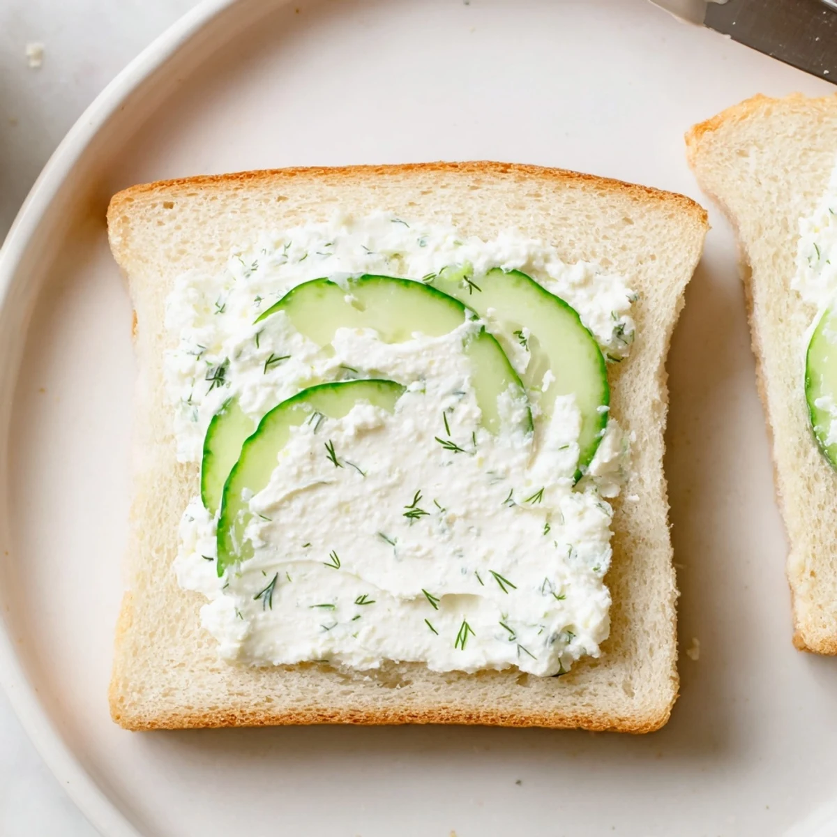 Fresh Classic Cucumber Sandwiches sliced into triangles, dill-scented, ready to serve