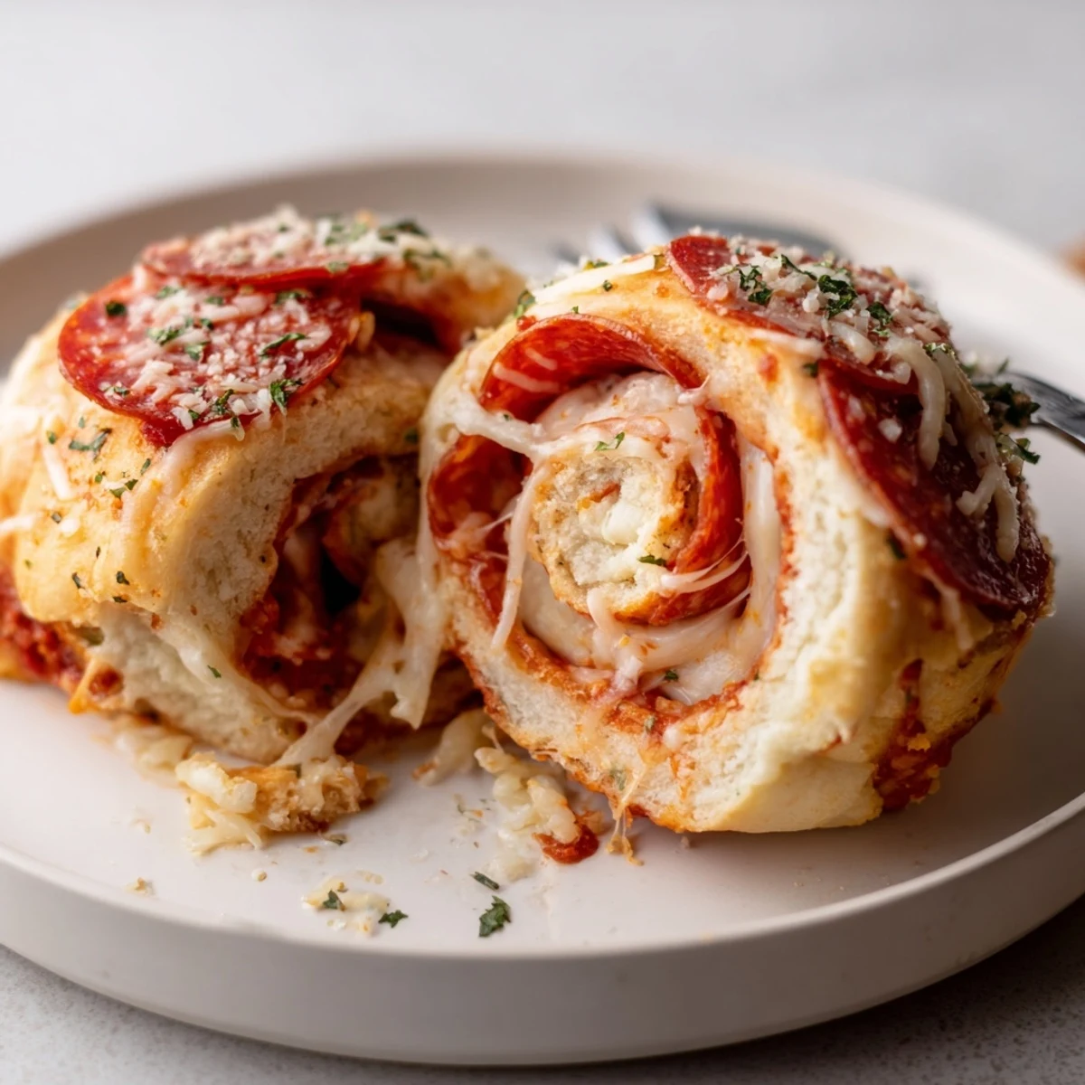 Fresh Homemade Pizza Rolls arranged on platter, brushed butter, ready for dipping
