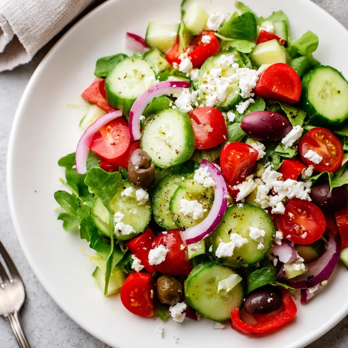 Summer Fresh Salad Recipe served immediately as a light, refreshing side