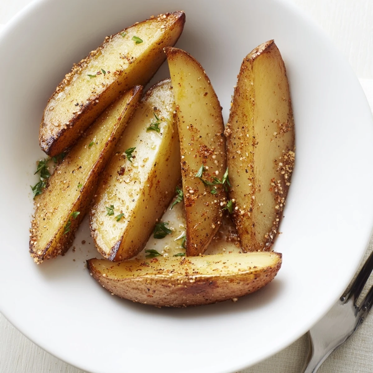 Herby garlic and paprika Potato Wedges, oven-baked and served with aioli