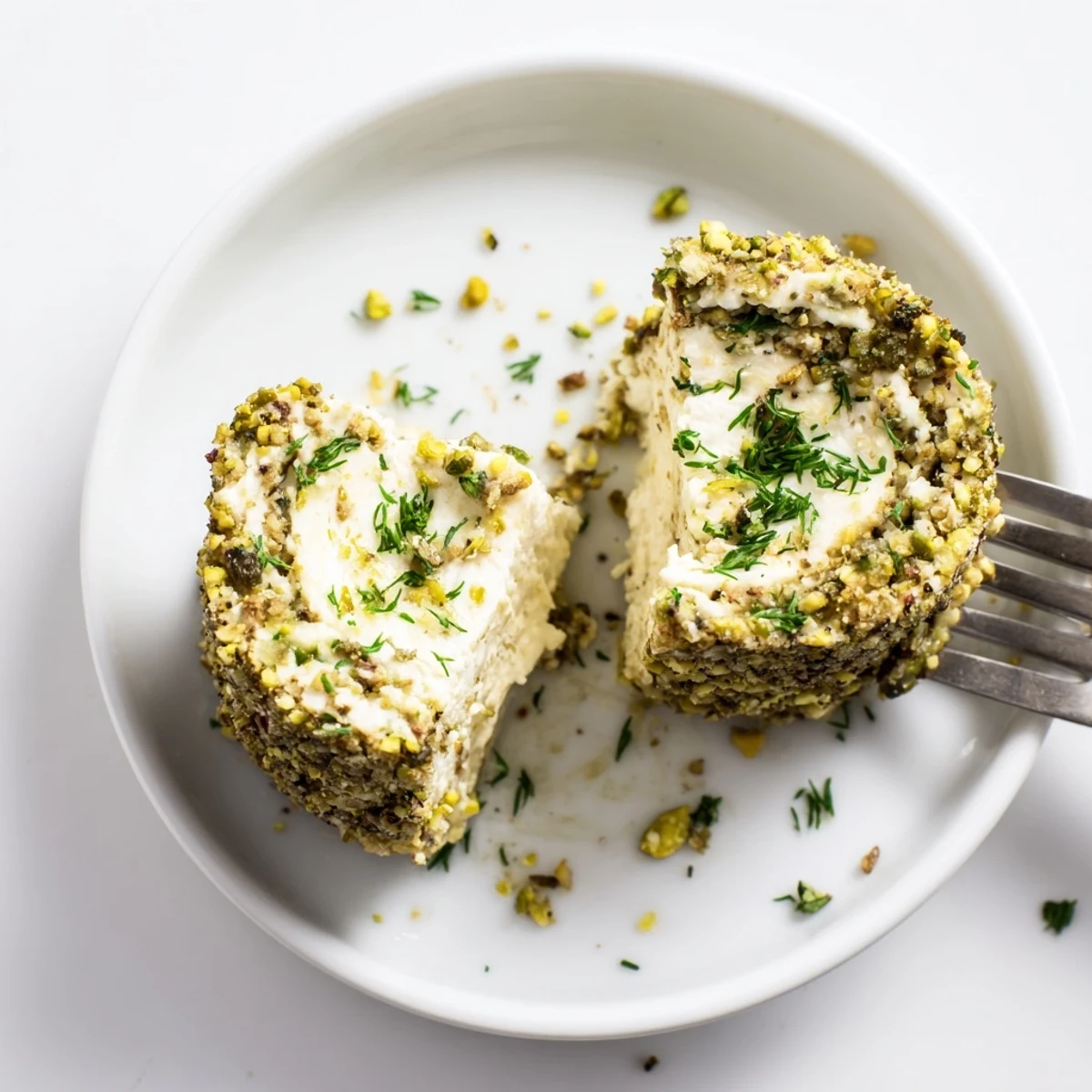 A close-up shows Savory Pistachio Crusted Cheese Bites dusted with lemon zest.