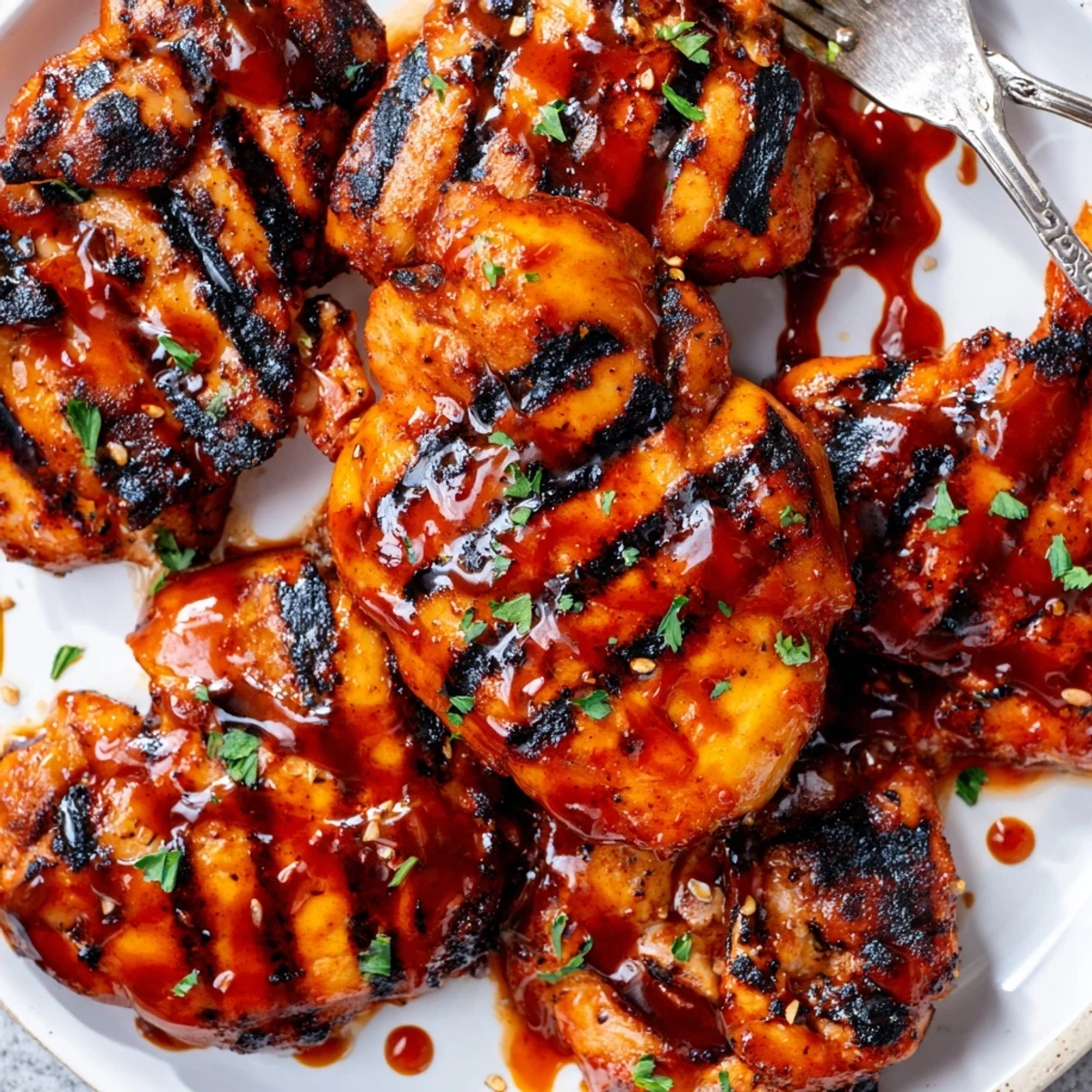 Grilled Honey Buffalo Chicken Thighs