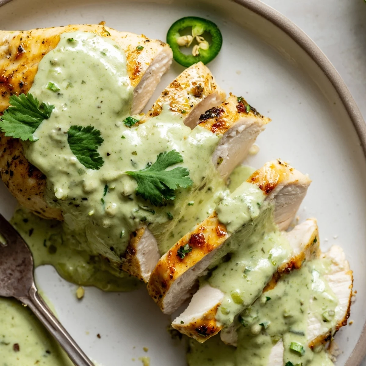 Oven baked Tomatillo Ranch Chicken served with rice and roasted vegetables